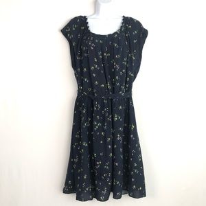 LC Lauren Conrad 2x 18 20 Navy Floral Dress A
